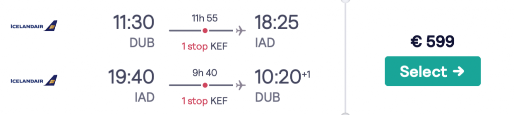 flights from Dublin to Washington DC
