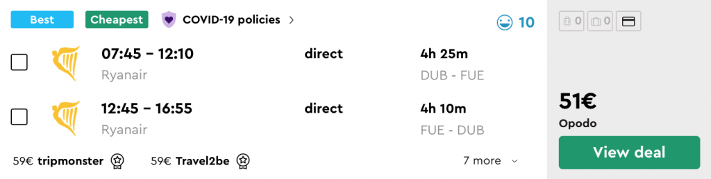 flights to Fuerteventura