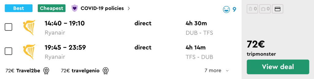 flights to Tenerife