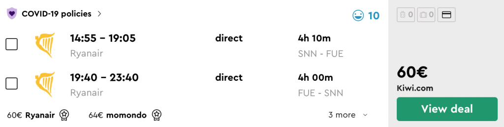 flights to Fuerteventura