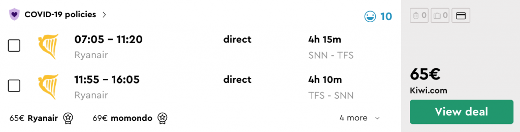 flights to Tenerife